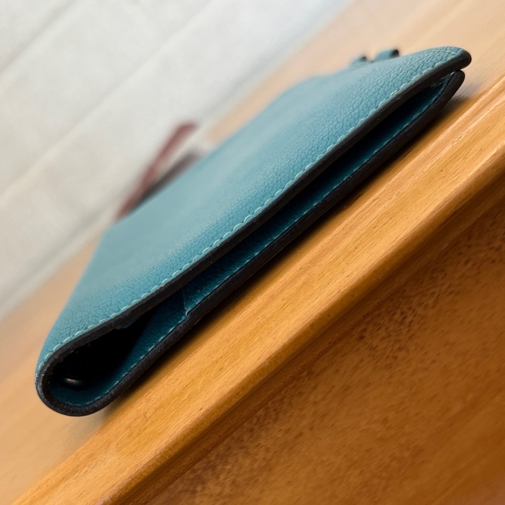 Hermès Chevre Mysore Leather Vision Agenda Cover Teal with Address Book VGUC - Picture 9 of 16